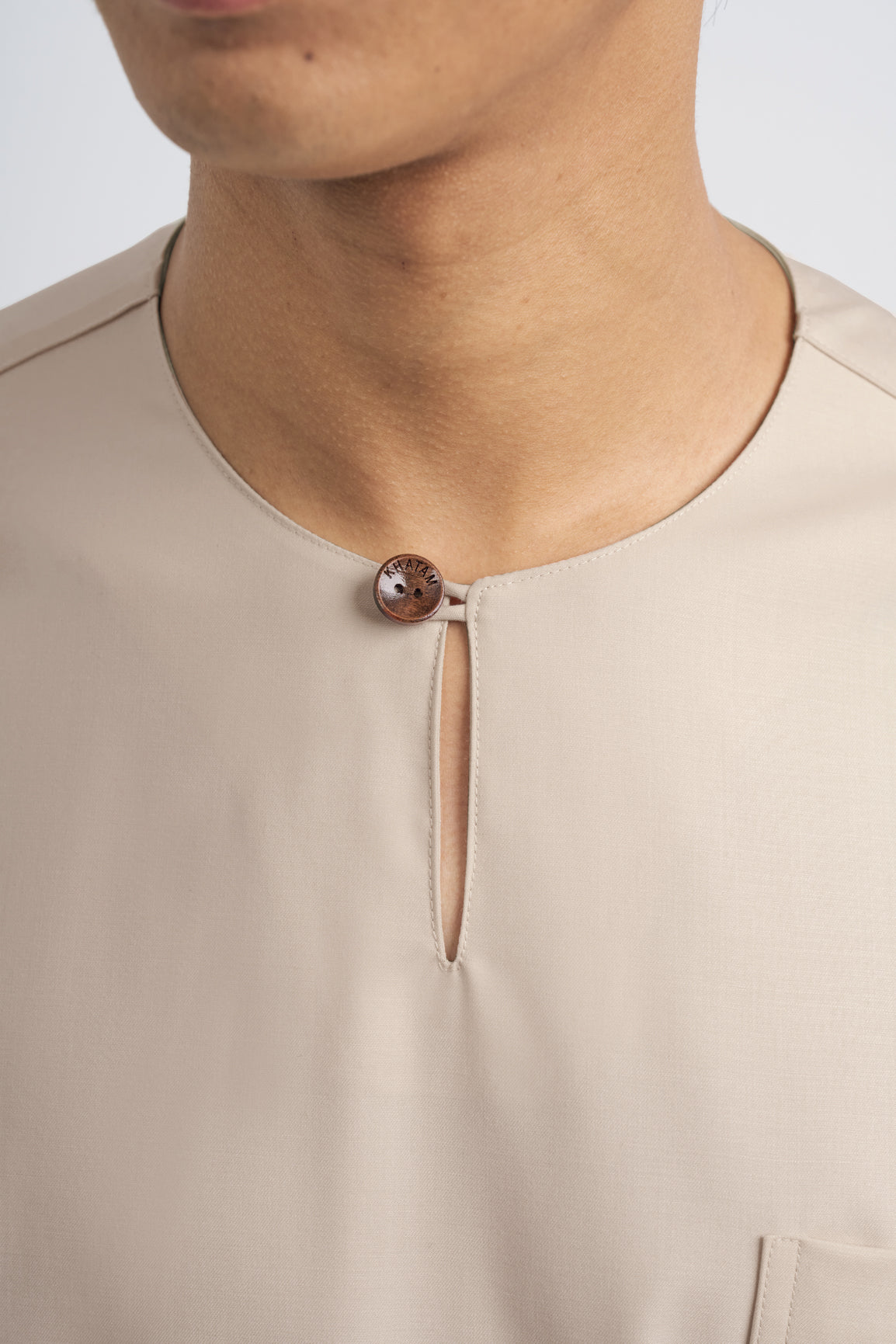 Patawali Classic Fit Baju Melayu Teluk Belanga - Beige