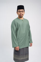 Patawali Classic Fit Baju Melayu Teluk Belanga - Grass Green