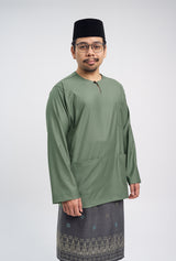 Patawali Classic Fit Baju Melayu Teluk Belanga - Grass Green