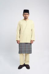 Patawali Classic Fit Baju Melayu Teluk Belanga - Kuning Langsat