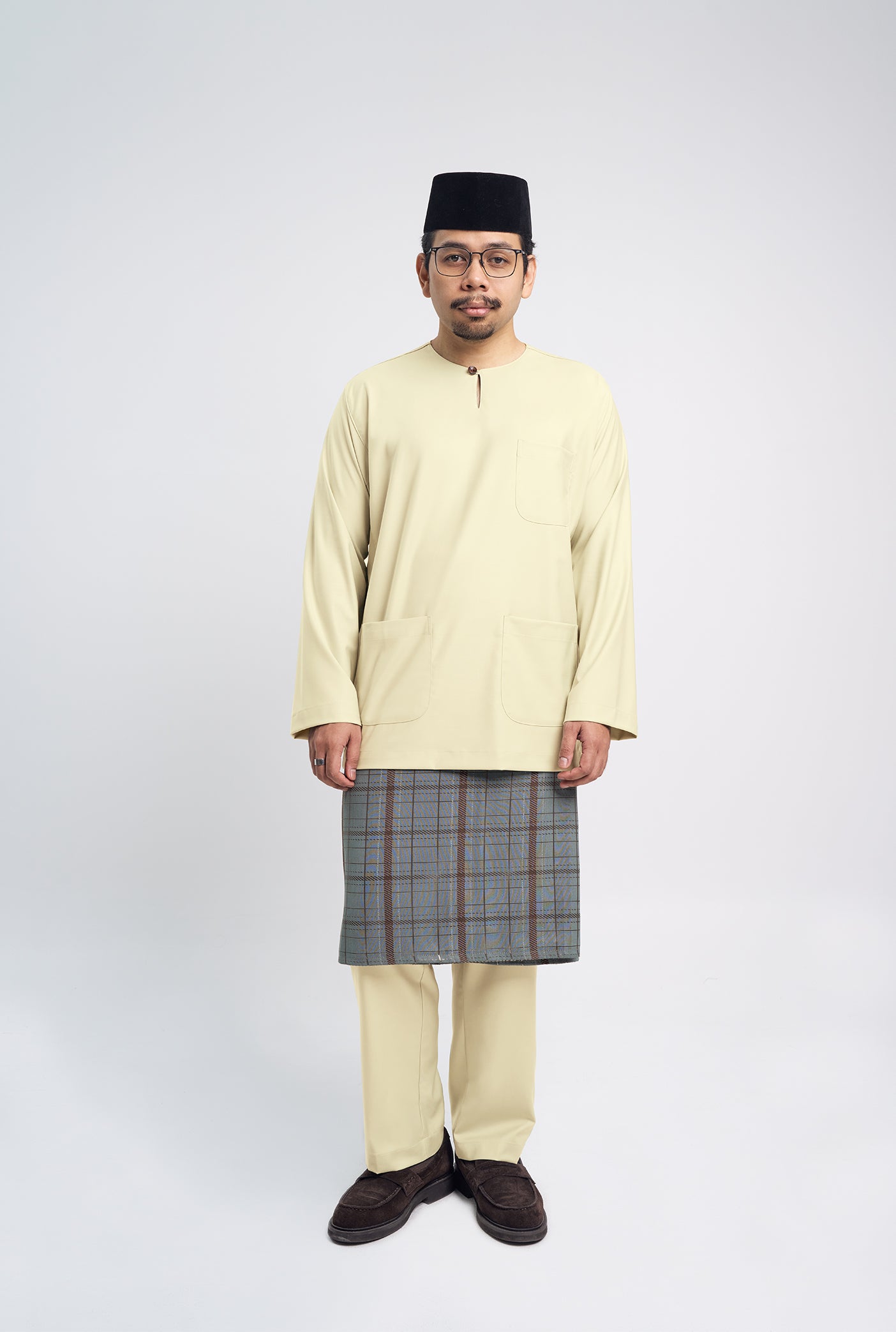 Patawali Classic Fit Baju Melayu Teluk Belanga - Kuning Langsat