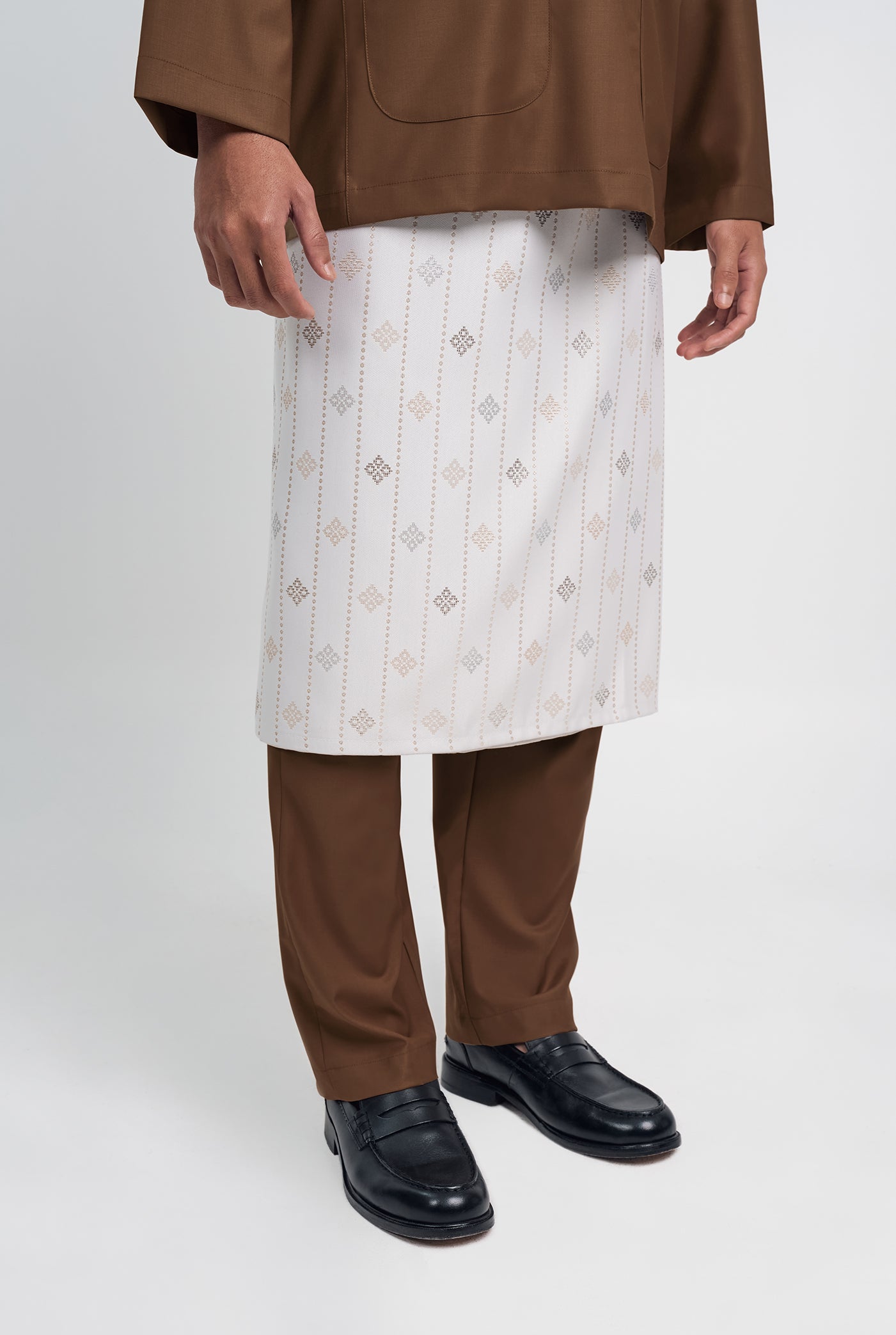 Patawali Classic Fit Baju Melayu Teluk Belanga - Coffee Brown