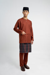 Patawali Classic Fit Baju Melayu Teluk Belanga - Bean Brown