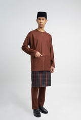 Patawali Classic Fit Baju Melayu Teluk Belanga - Bean Brown