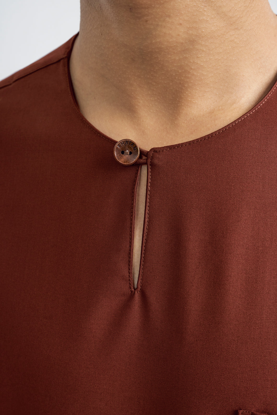 Patawali Classic Fit Baju Melayu Teluk Belanga - Bean Brown