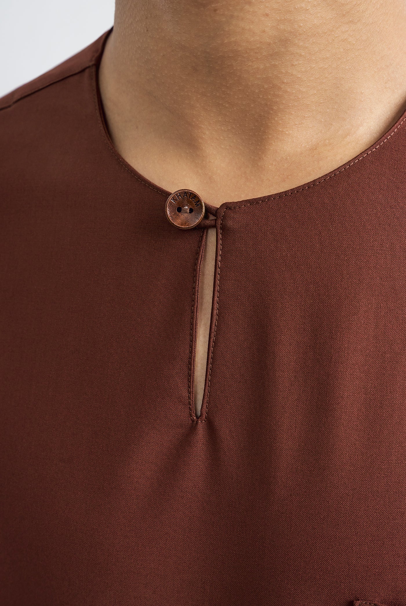 Patawali Classic Fit Baju Melayu Teluk Belanga - Bean Brown