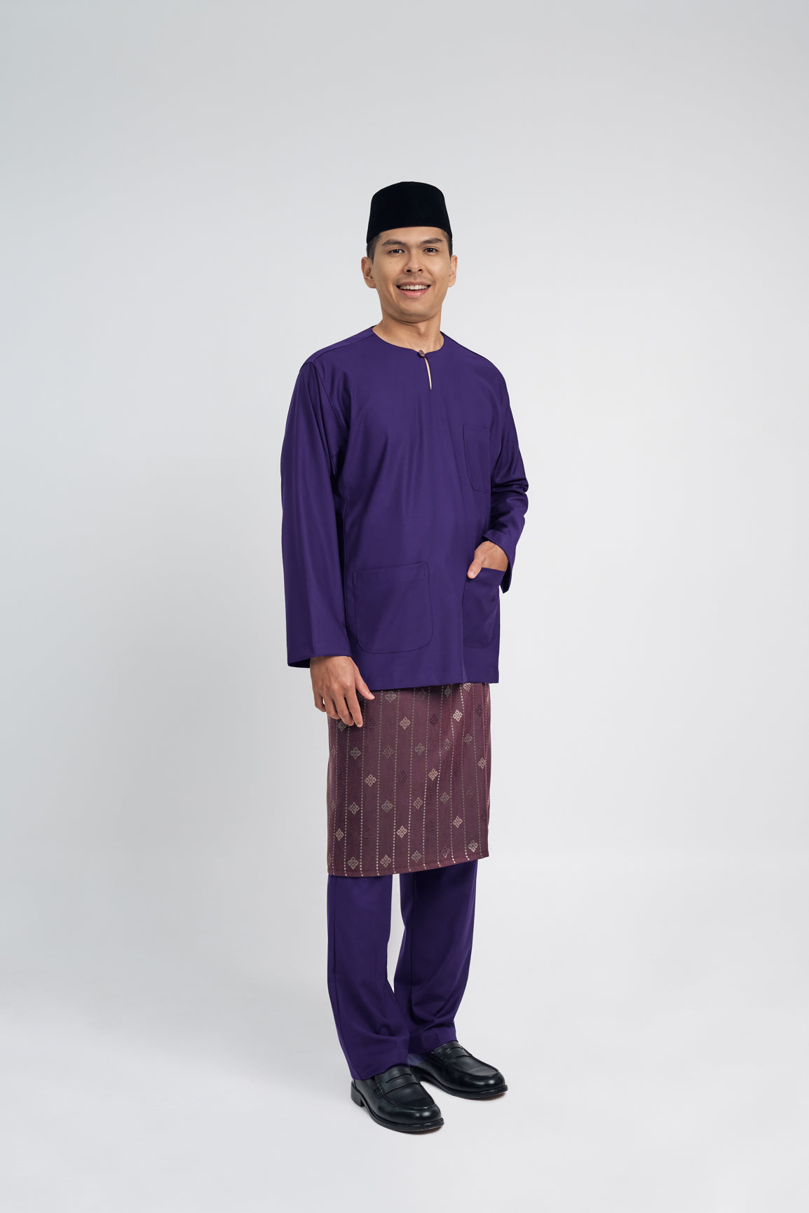 Patawali Classic Fit Baju Melayu Teluk Belanga - Dark Indigo