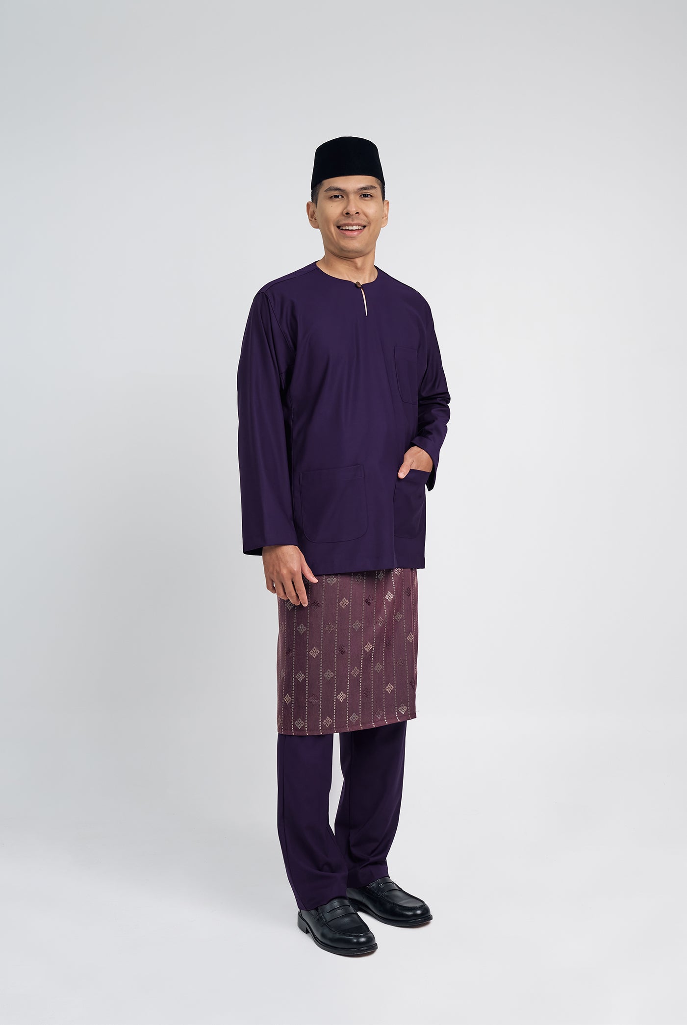 Patawali Classic Fit Baju Melayu Teluk Belanga - Dark Indigo
