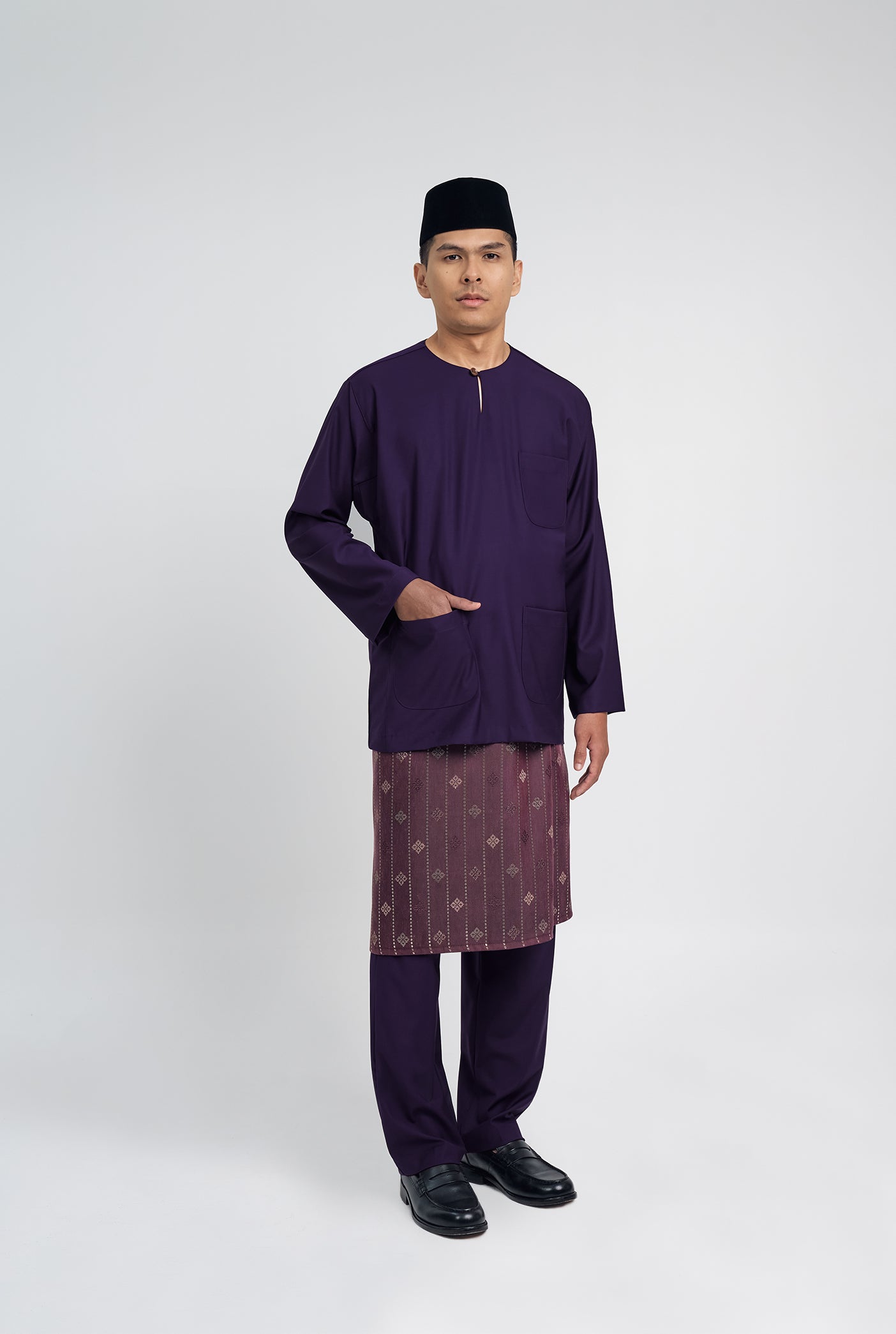 Patawali Classic Fit Baju Melayu Teluk Belanga - Dark Indigo