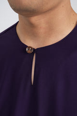 Patawali Classic Fit Baju Melayu Teluk Belanga - Dark Indigo