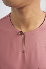 Patawali Classic Fit Baju Melayu Teluk Belanga - Smokey Pink