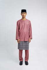 Patawali Classic Fit Baju Melayu Teluk Belanga - Dark Rose