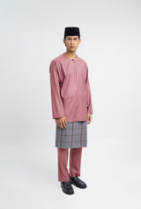 Patawali Classic Fit Baju Melayu Teluk Belanga - Dark Rose