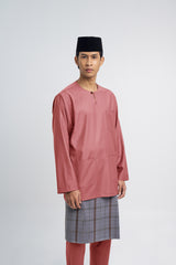 Patawali Classic Fit Baju Melayu Teluk Belanga - Dark Rose