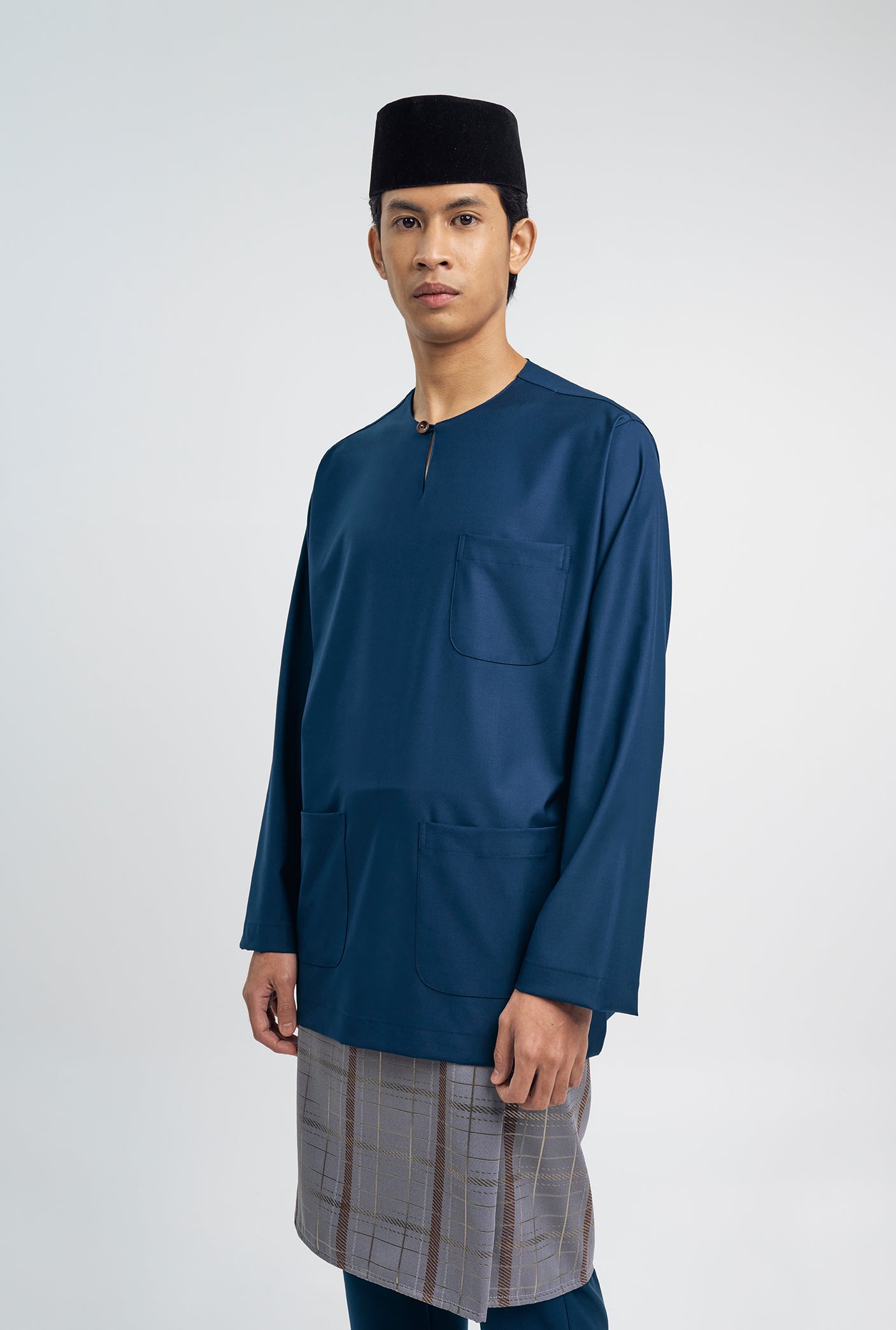 Patawali Classic Fit Baju Melayu Teluk Belanga - Royal Blue