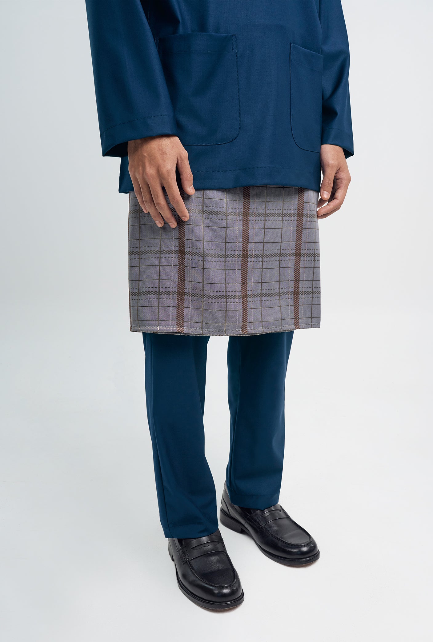 Patawali Classic Fit Baju Melayu Teluk Belanga - Royal Blue