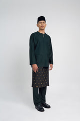 Patawali Classic Fit Baju Melayu Teluk Belanga - Deep Green