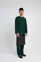 Patawali Classic Fit Baju Melayu Teluk Belanga - Deep Green