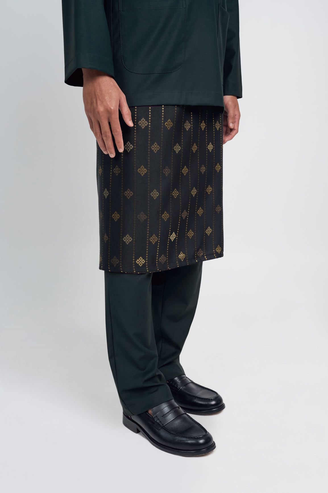 Patawali Classic Fit Baju Melayu Teluk Belanga - Deep Green