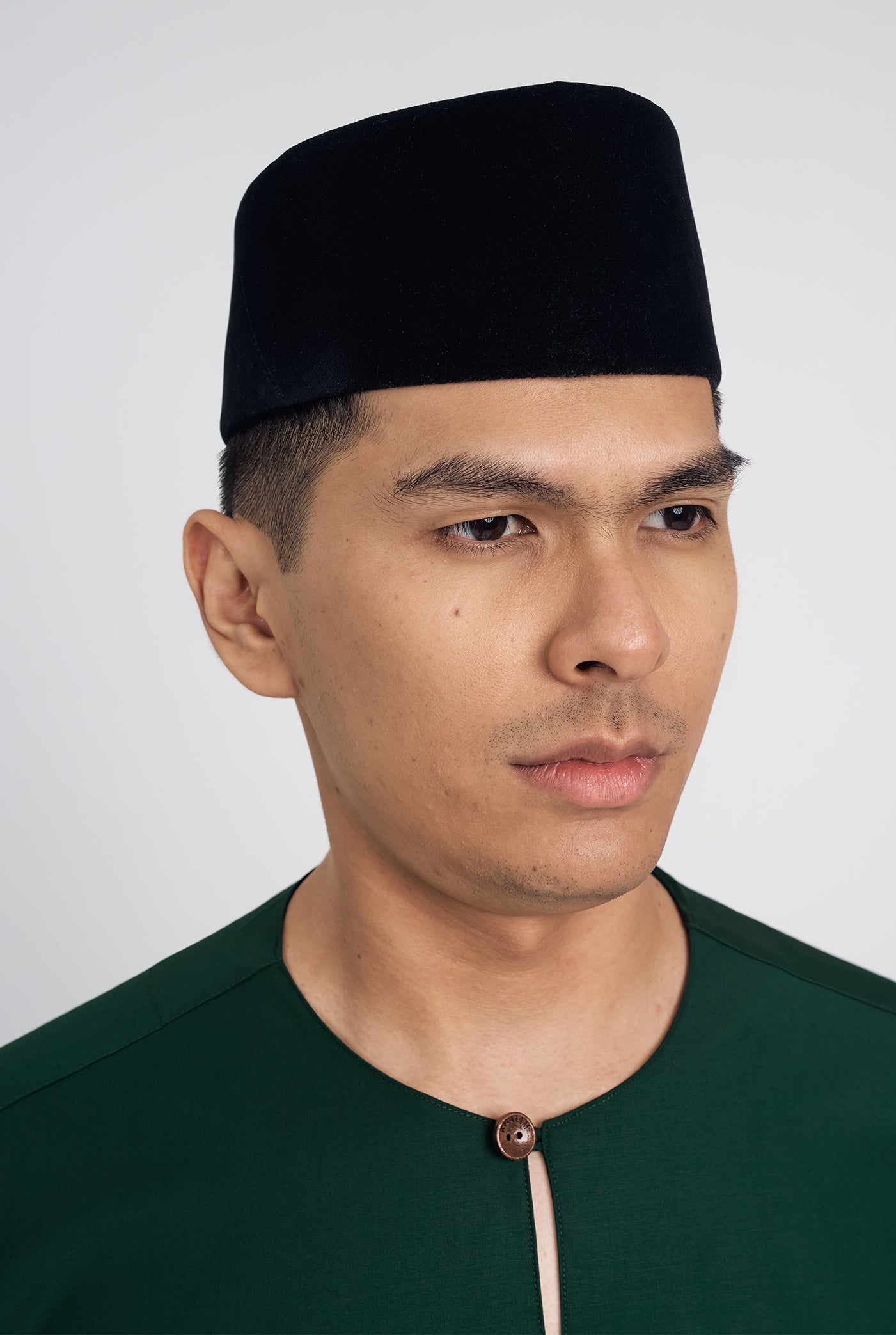 Patawali Classic Fit Baju Melayu Teluk Belanga - Deep Green