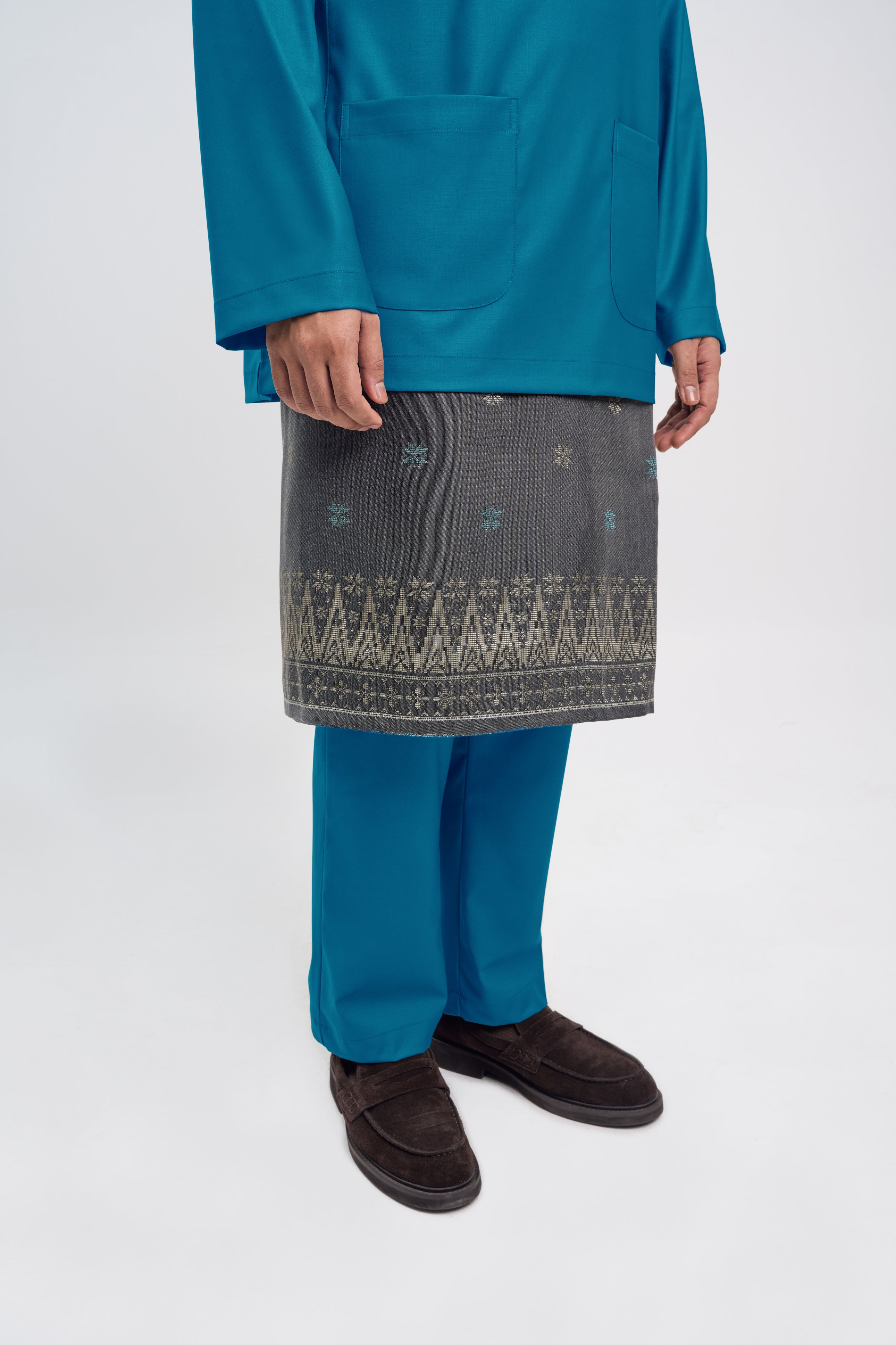 Patawali Classic Fit Baju Melayu Teluk Belanga - Turquoise