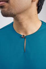 Patawali Classic Fit Baju Melayu Teluk Belanga - Turquoise