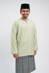 Patawali Classic Fit Baju Melayu Teluk Belanga - Honeydew
