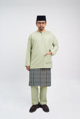 Patawali Classic Fit Baju Melayu Teluk Belanga - Honeydew