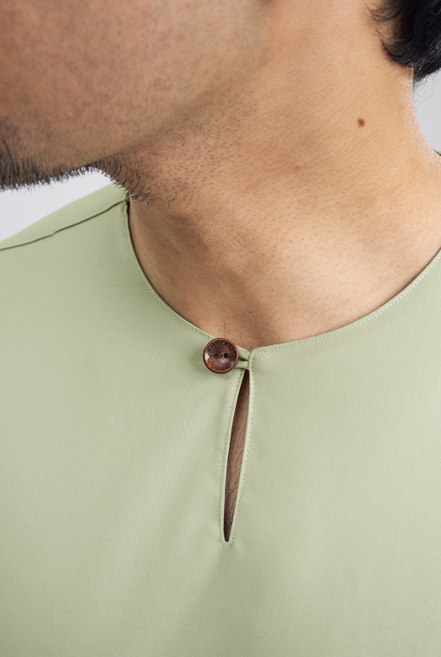 Patawali Classic Fit Baju Melayu Teluk Belanga - Honeydew