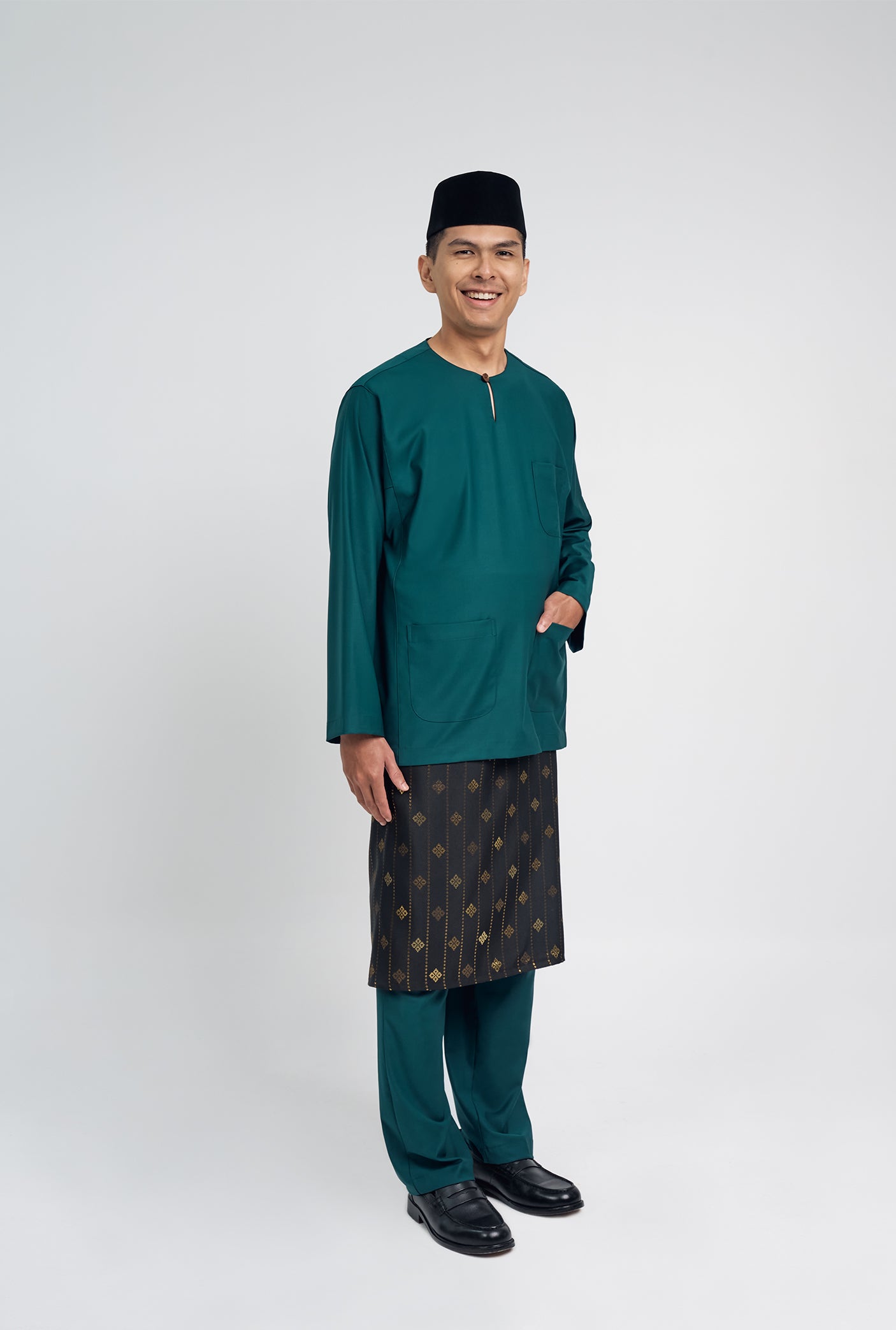 Patawali Classic Fit Baju Melayu Teluk Belanga - Deep Teal