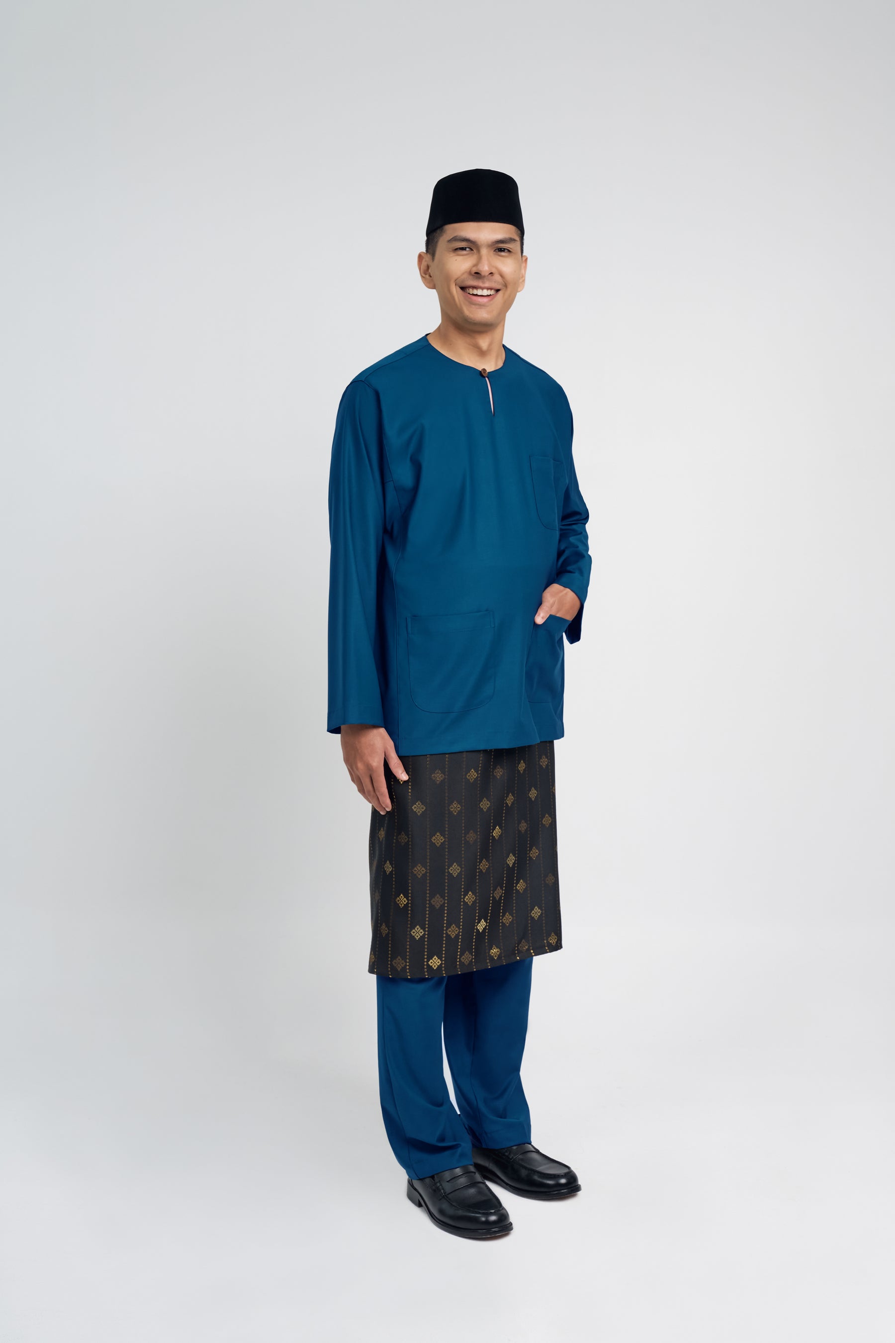 Patawali Classic Fit Baju Melayu Teluk Belanga - Deep Teal