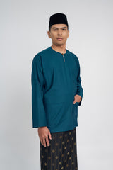 Patawali Classic Fit Baju Melayu Teluk Belanga - Deep Teal