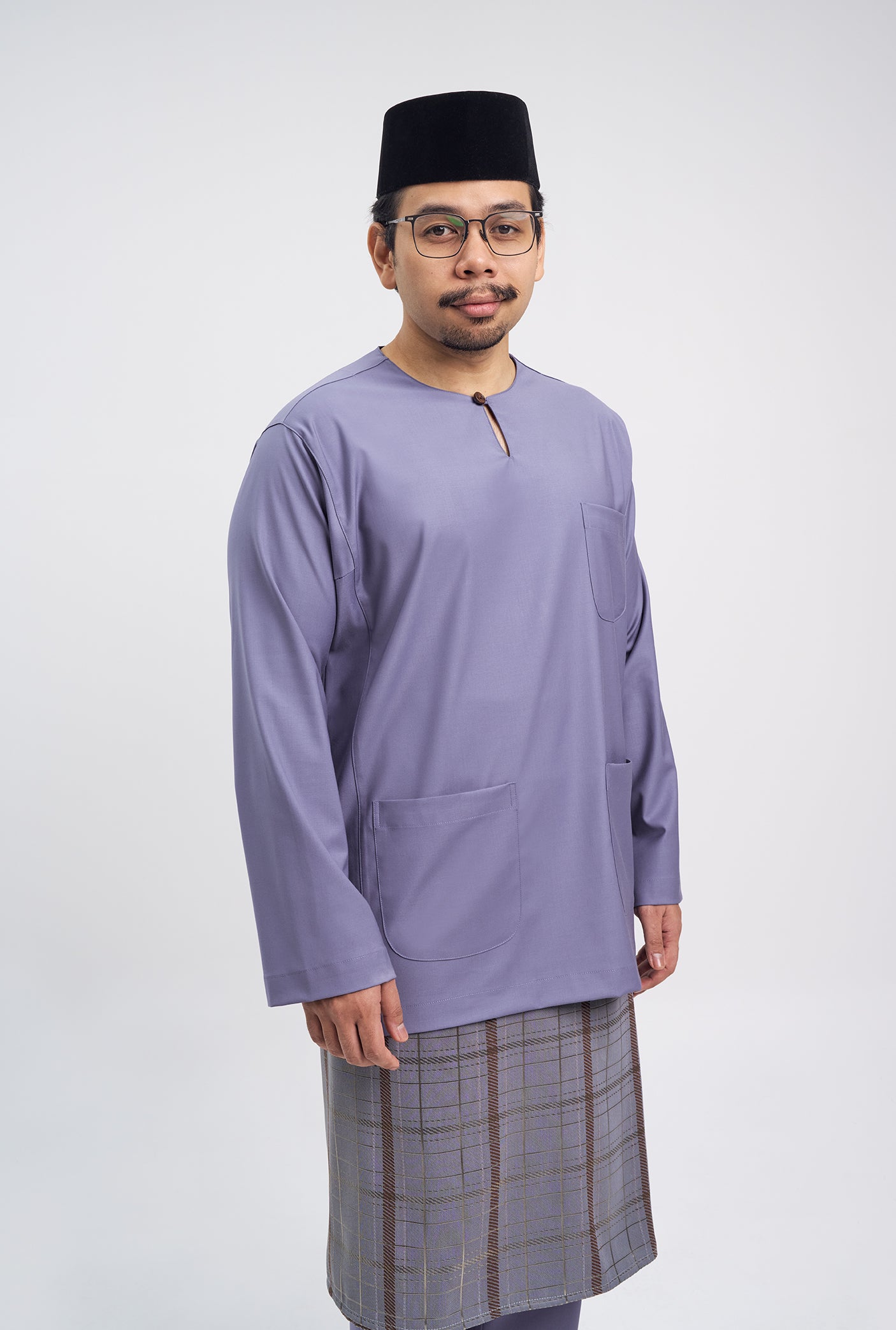 Patawali Classic Fit Baju Melayu Teluk Belanga - Purple Yam