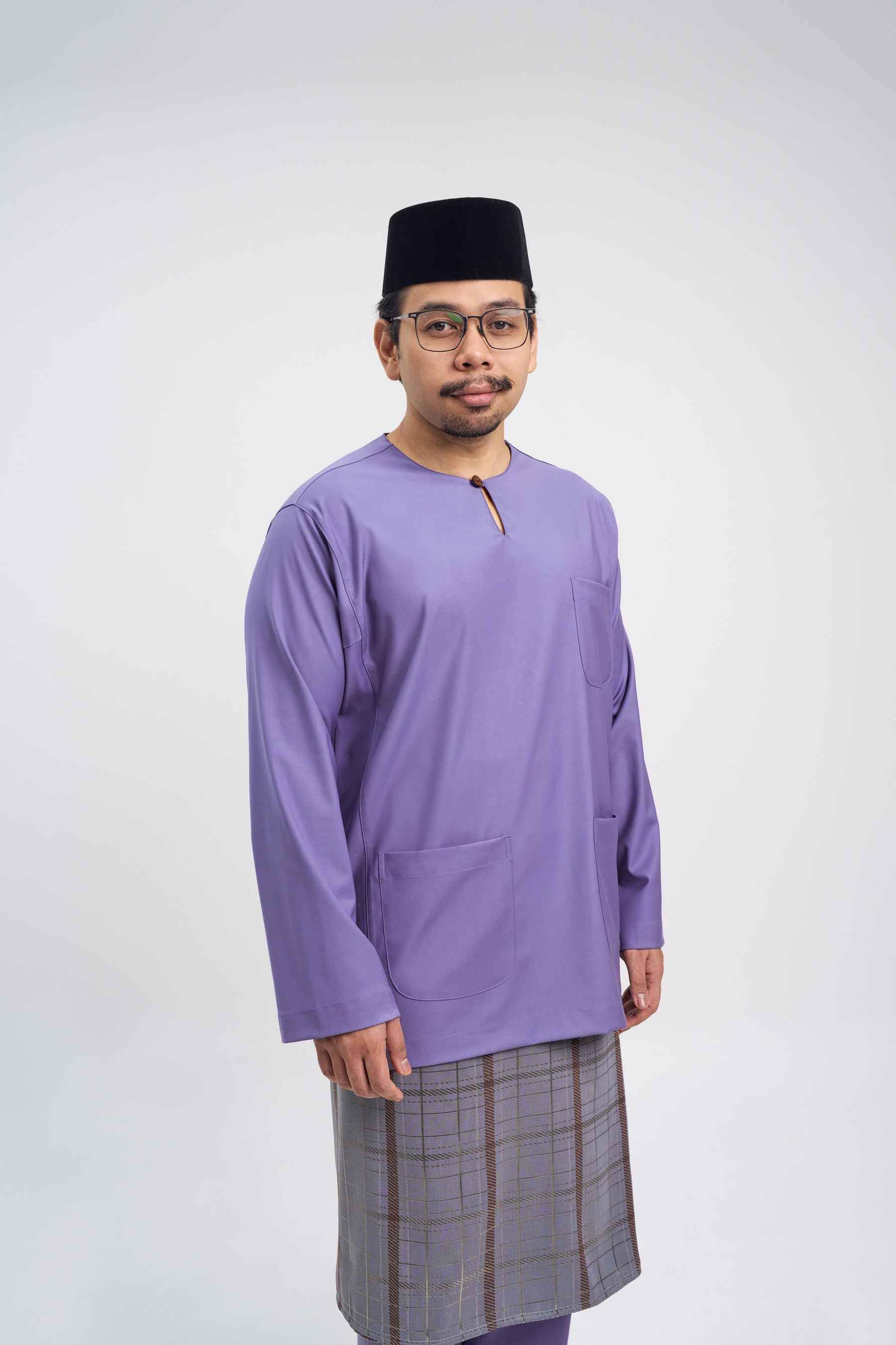 Patawali Classic Fit Baju Melayu Teluk Belanga - Purple Yam