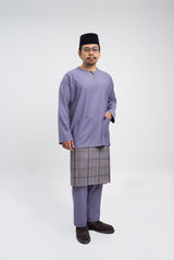 Patawali Classic Fit Baju Melayu Teluk Belanga - Purple Yam