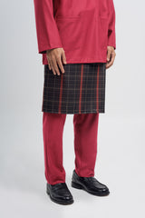 Patawali Classic Fit Baju Melayu Teluk Belanga - Rose Red