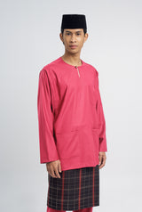 Patawali Classic Fit Baju Melayu Teluk Belanga - Rose Red