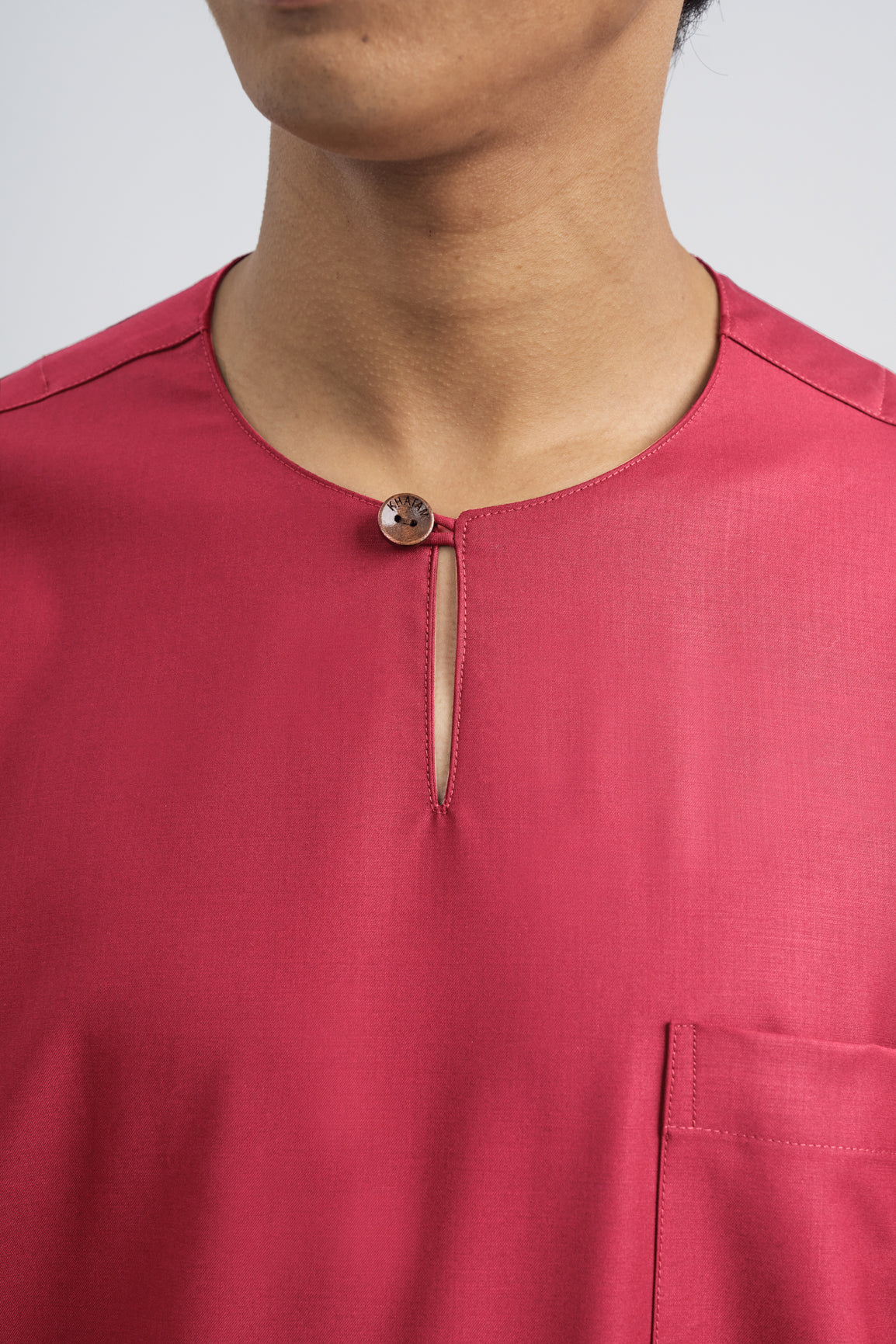 Patawali Classic Fit Baju Melayu Teluk Belanga - Rose Red