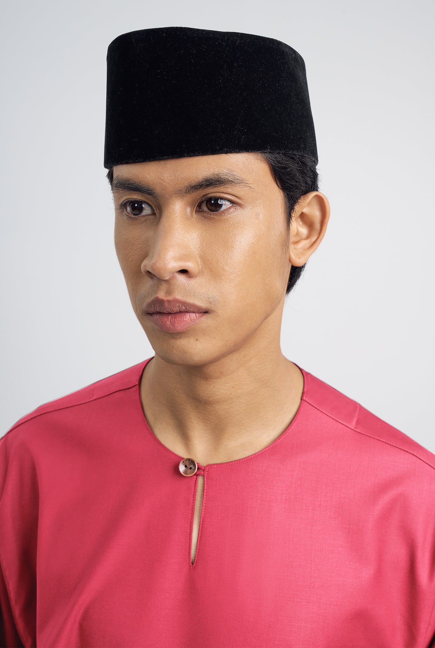 Patawali Classic Fit Baju Melayu Teluk Belanga - Rose Red