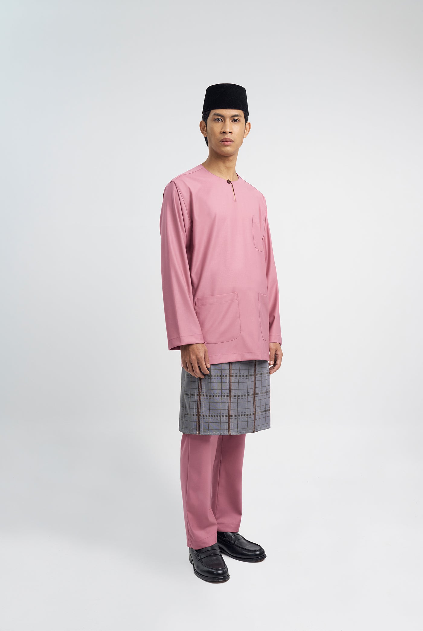 Patawali Classic Fit Baju Melayu Teluk Belanga - Pink Belacan