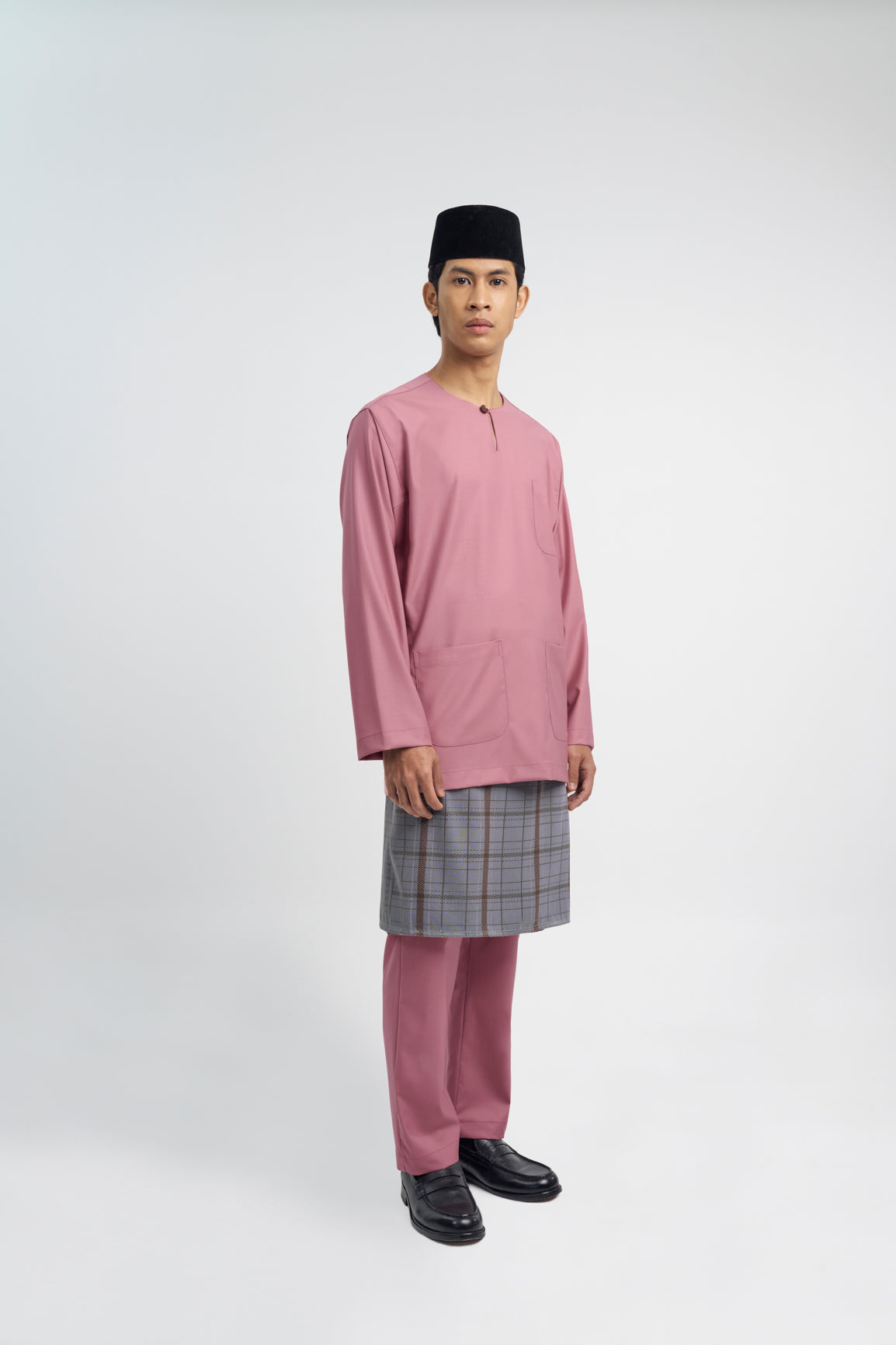 Patawali Classic Fit Baju Melayu Teluk Belanga - Pink Belacan