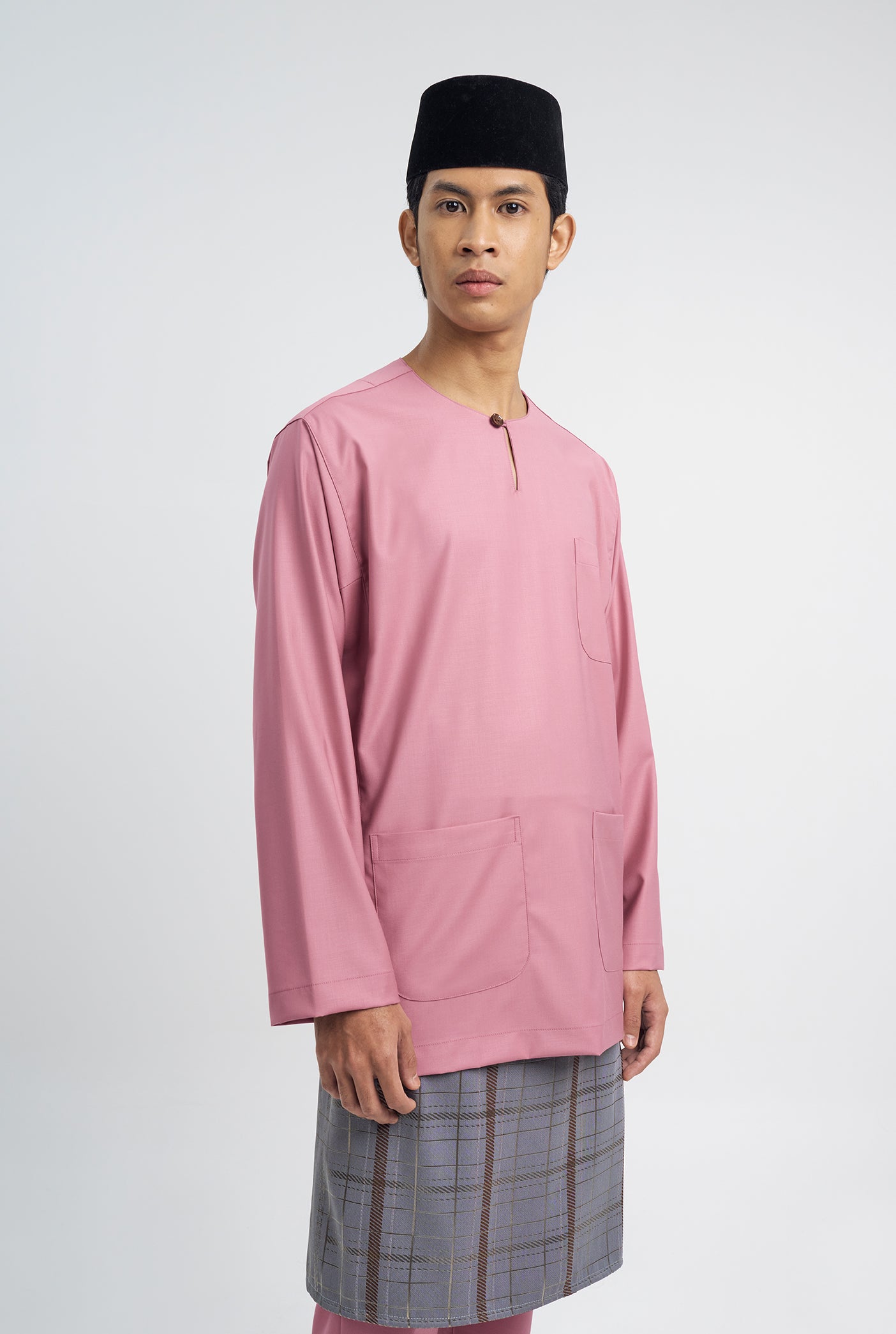 Patawali Classic Fit Baju Melayu Teluk Belanga - Pink Belacan