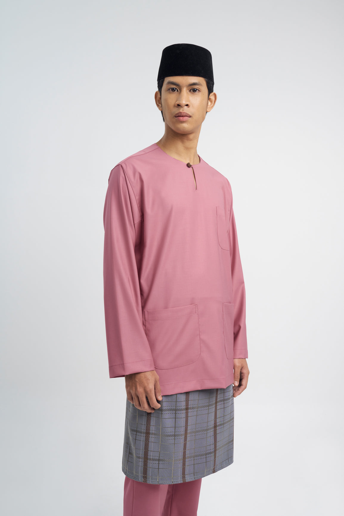Patawali Classic Fit Baju Melayu Teluk Belanga - Pink Belacan