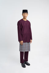 Patawali Classic Fit Baju Melayu Teluk Belanga - Purple Manggis