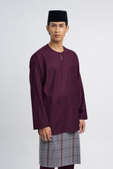 Patawali Classic Fit Baju Melayu Teluk Belanga - Purple Manggis