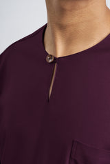 Patawali Classic Fit Baju Melayu Teluk Belanga - Purple Manggis