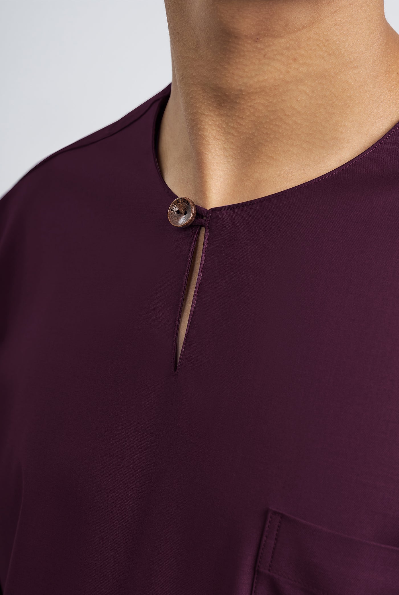 Patawali Classic Fit Baju Melayu Teluk Belanga - Purple Manggis