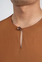 Patawali Classic Fit Baju Melayu Teluk Belanga - Apricot