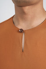 Patawali Classic Fit Baju Melayu Teluk Belanga - Apricot