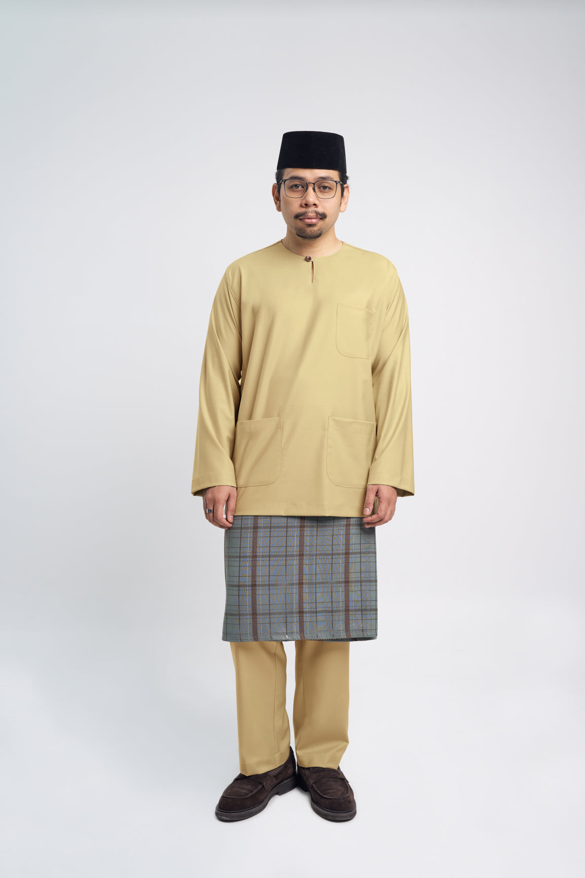 Patawali Classic Fit Baju Melayu Teluk Belanga - Buttermilk